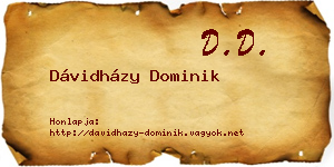 Dávidházy Dominik névjegykártya