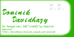 dominik davidhazy business card